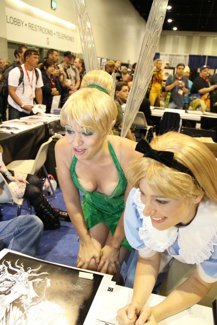 disney princess sexy cosplay alice in wonderland tinkerbell downblouse voyeur cleavage geek tits shelf porn